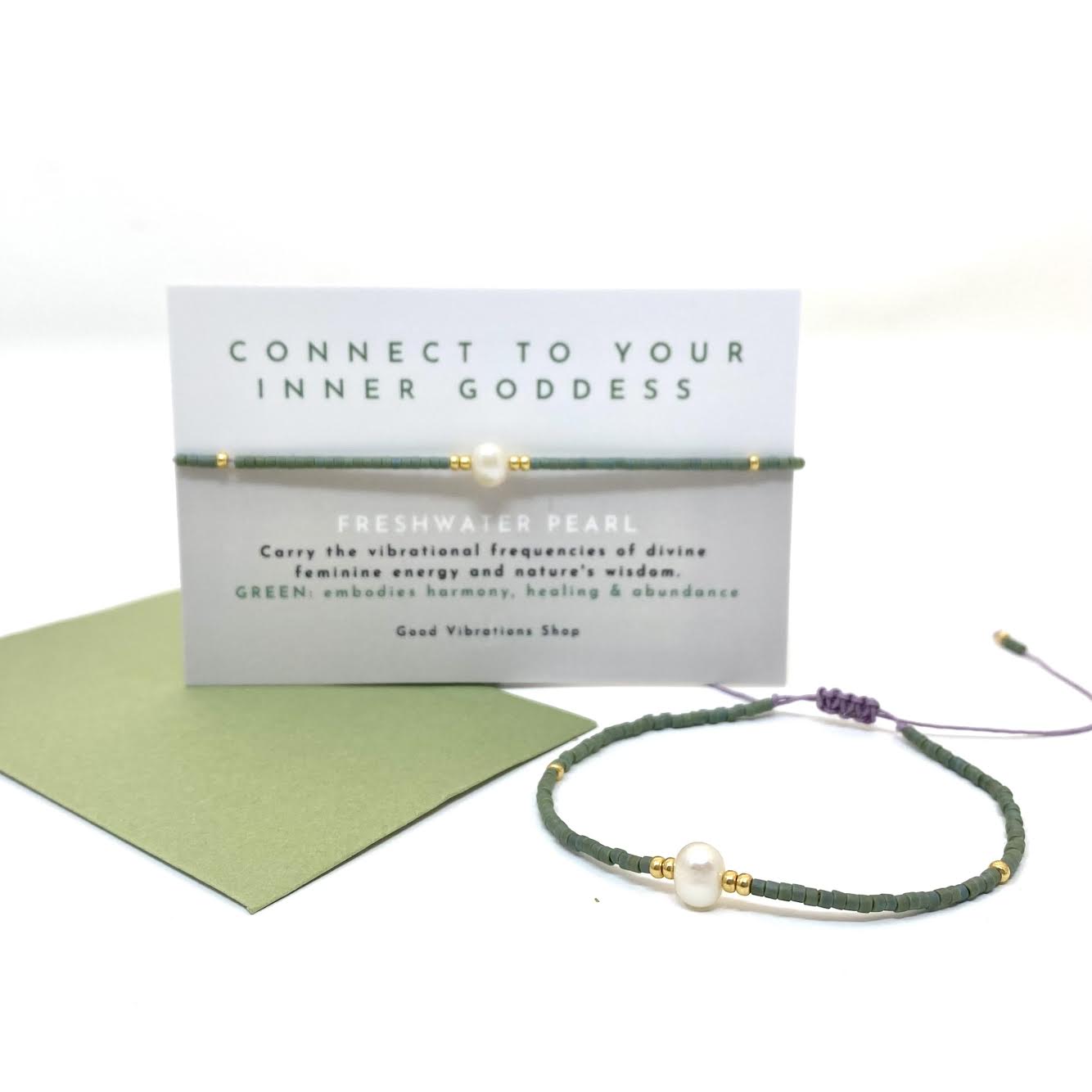 Pearl Goddess Bracelet ⎮ Green – Good Vibrations Shop