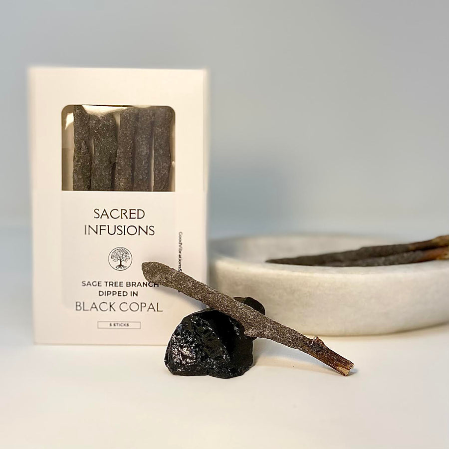 Sacred Infusions⎮Sage Branch dipped in Black Copal