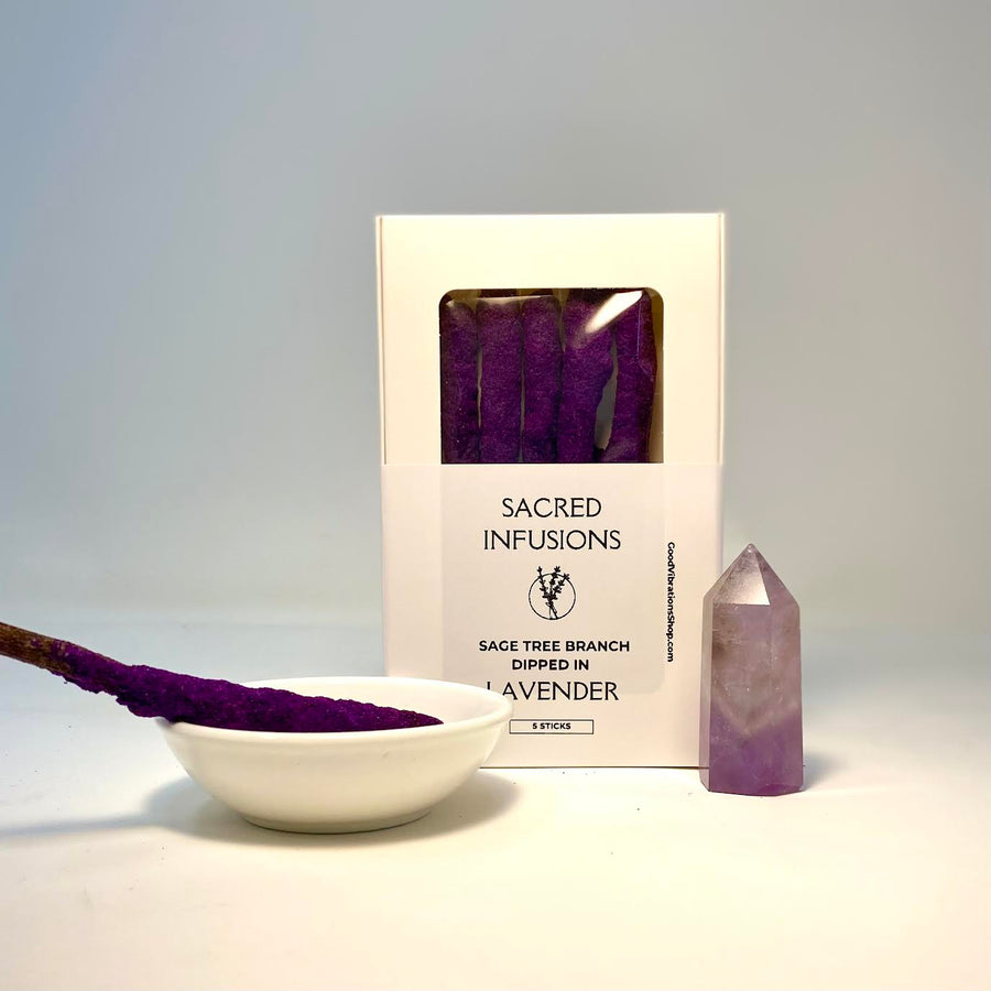 Sacred Infusions⎮Sage Branch dipped in Lavender