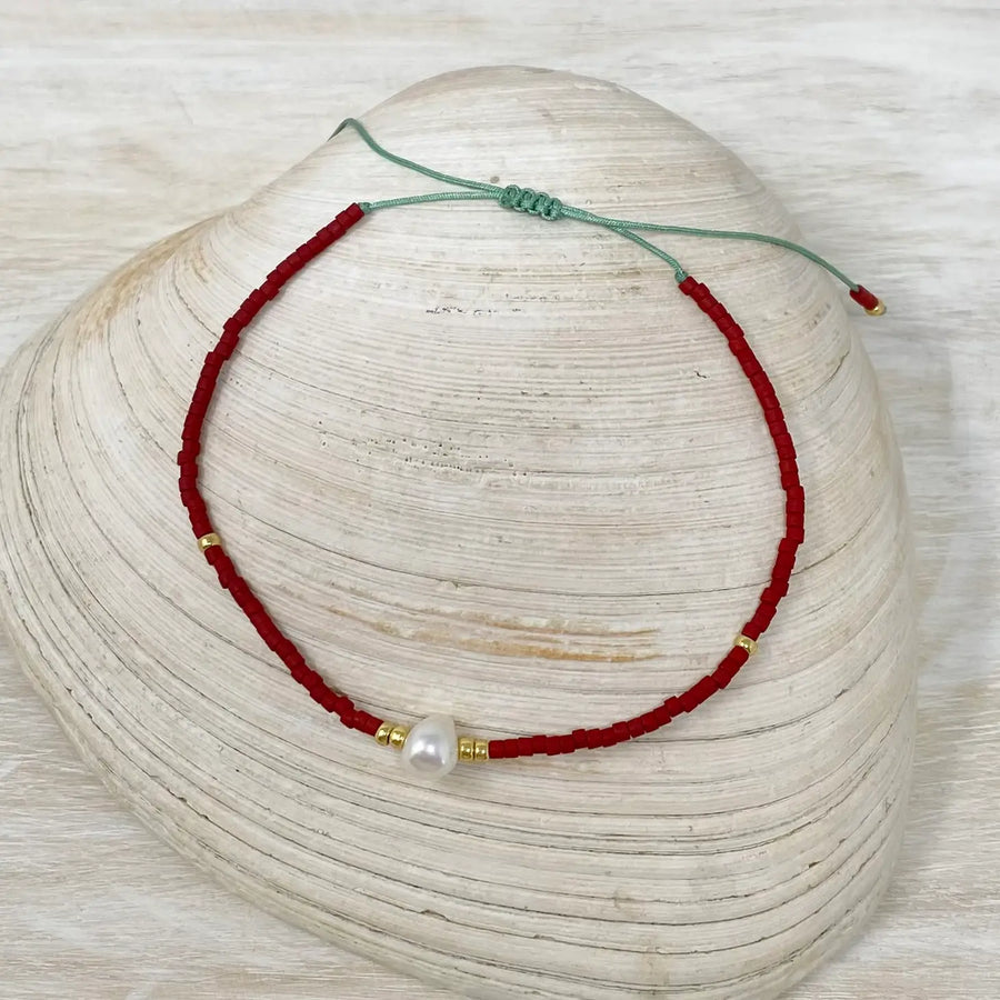 Pearl Goddess Bracelet ⎮ Red