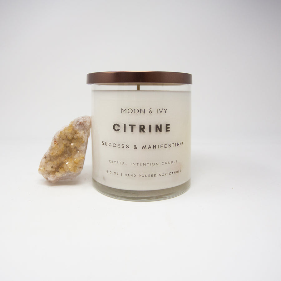 Citrine Crystal Intention Candle
