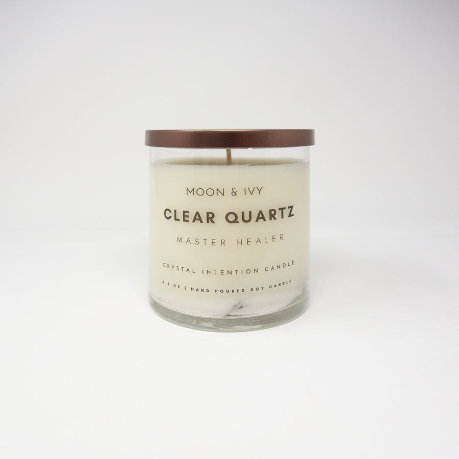 Clear Quartz Intention Candle | Master Healer Stone